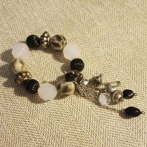 2 for $6 - Black and white large bead bracelet